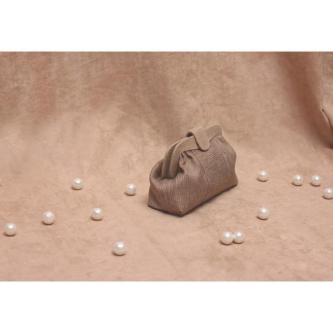 Tas Wanita Handmade Tas Karung Goni Tikar- Belle Clutch Bag Cream KS