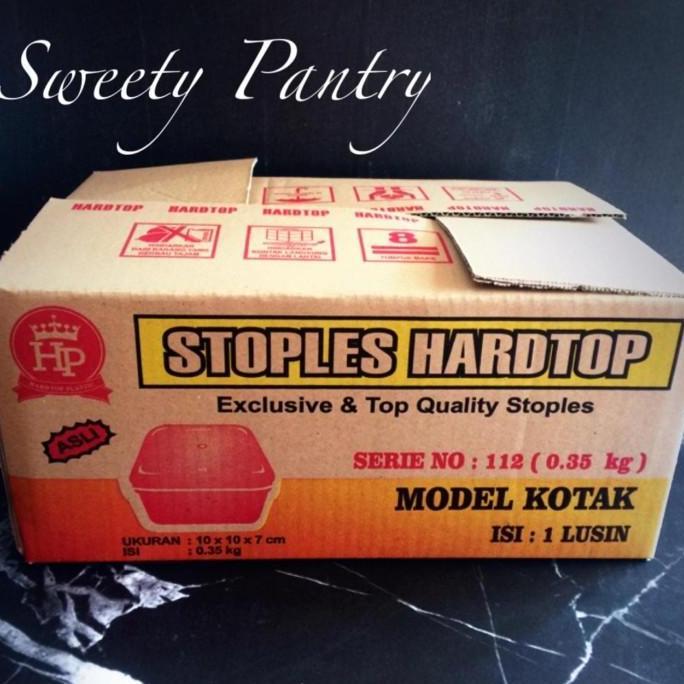 Toples kue kering hardtop 112 persegi ukuran 10x10x7cm