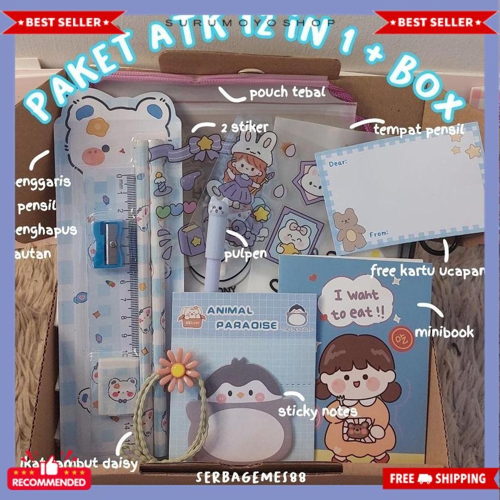 Exclusive Serbagemes88 - Alat Tulis Set 12 In 1 Lengkap / Stationery Untuk  Perlengkapan Alat Tulis 
