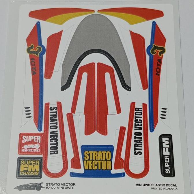DECAL MINI 4WD STRATO VECTOR/STICKER TAMIYA STRATO VECTOR