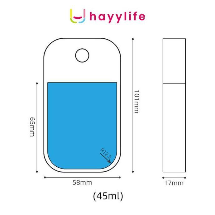HAYYLIFE Botol Spray Sanitizer Kotak Mini Pocket Size Mist Spray 45 ML