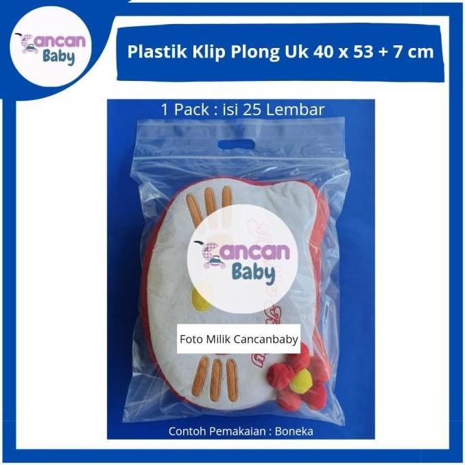 Plastik Klip Plong 40x53+7 cm Ziplock Bening Jumbo Besar Baju Sepatu Tebal 0.5