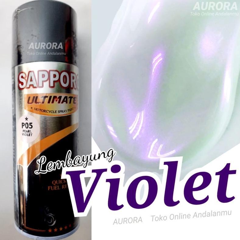 Pilox Sapporo Ultimate Pearl Violet P05 Lembayung Ungu 400ml Cat Pilok Pylox Mengkilap Mutiara Putih