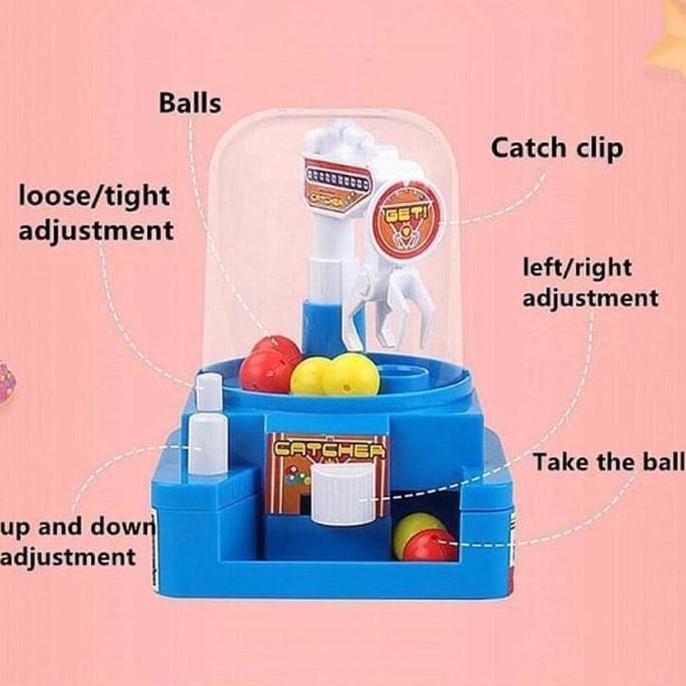 Mesin Capit Bola Mainan Mini Ball Catcher Candy Machine Jepit Permen