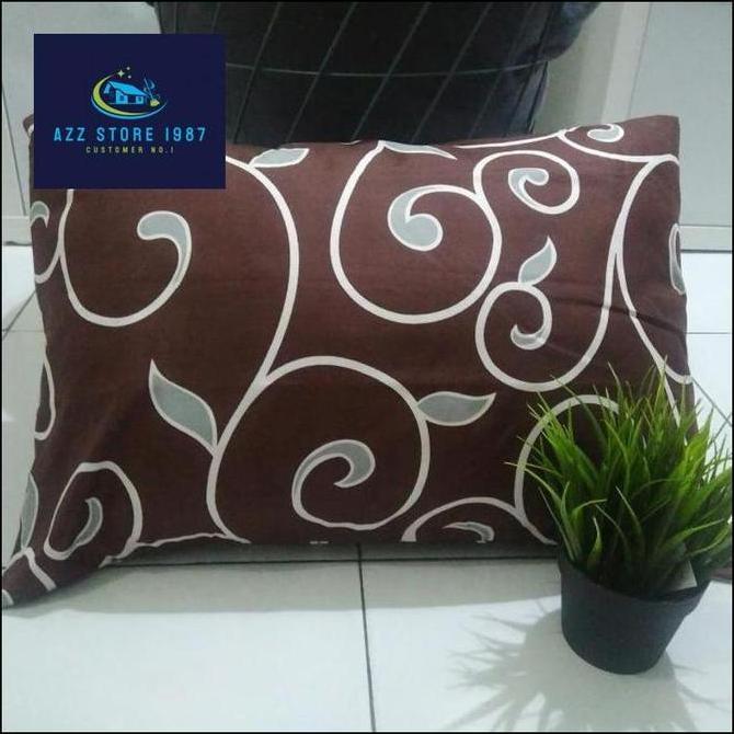 GROSIR Sarung bantal tidur daunan coklat Grade A bahan halus lembut