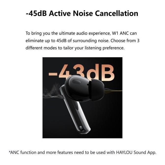 Haylou W1 ANC TWS True Wireless Earbuds Headset Bluetooth T007