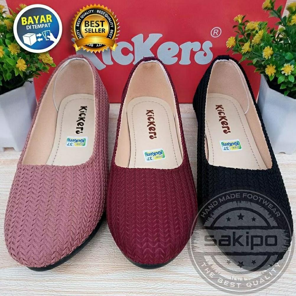 Bagus Sepatu Wanita Flat Rajut Alas Karet