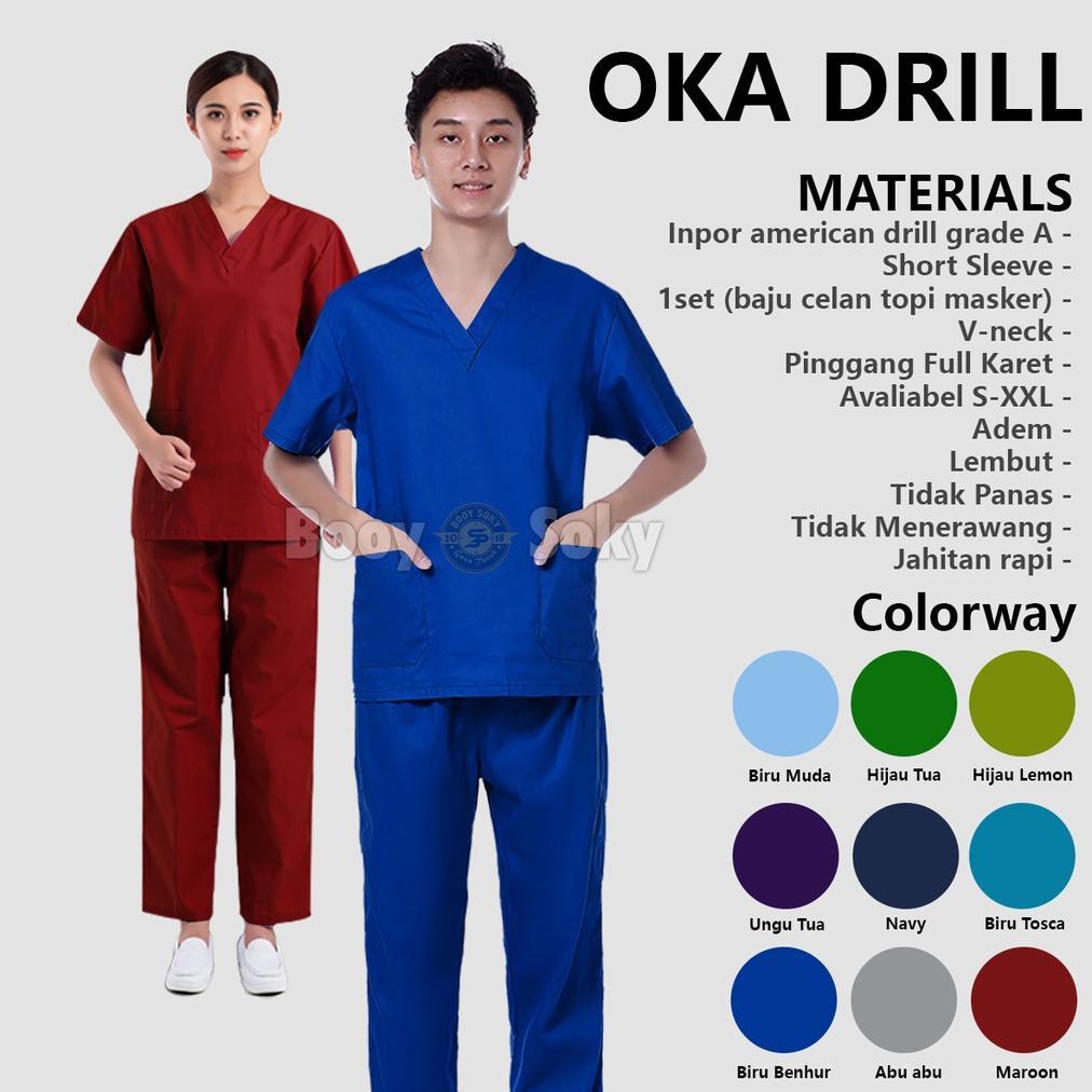 Promo Baju Ok Baju Jaga Dokter Perawat Baju Oka Scrub Baju Oka Lengan Pendek Pria Dan Wanita