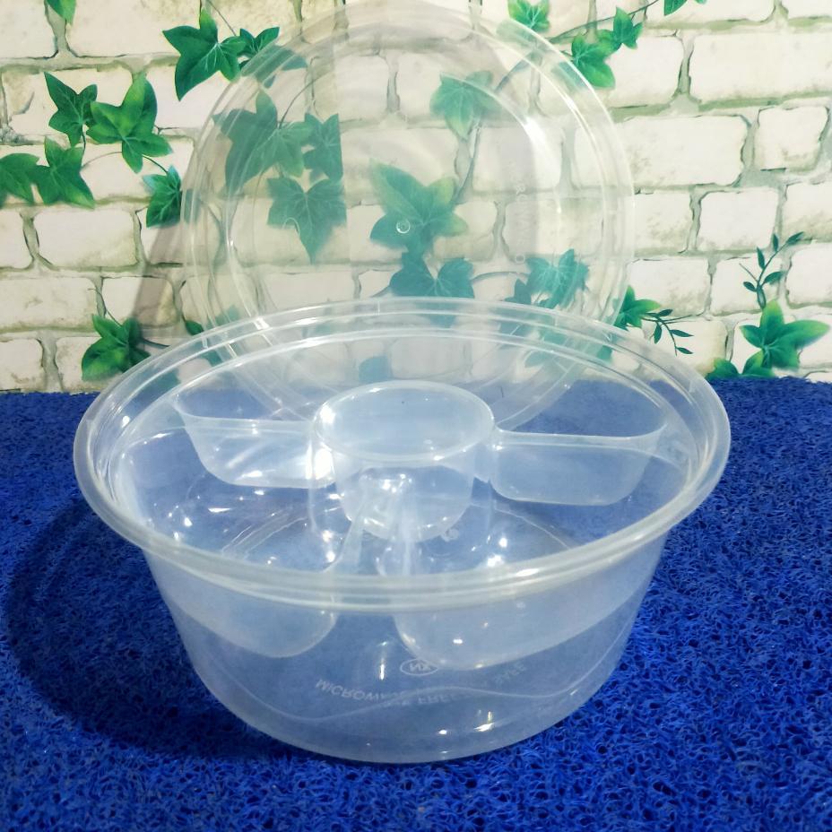 (Isi 12 Pcs) Seal Pack Bulat 2500 Ml Rc + Samir (23Cm)  Bening / Thinwall / Kotak Makanan / Kotak Pe