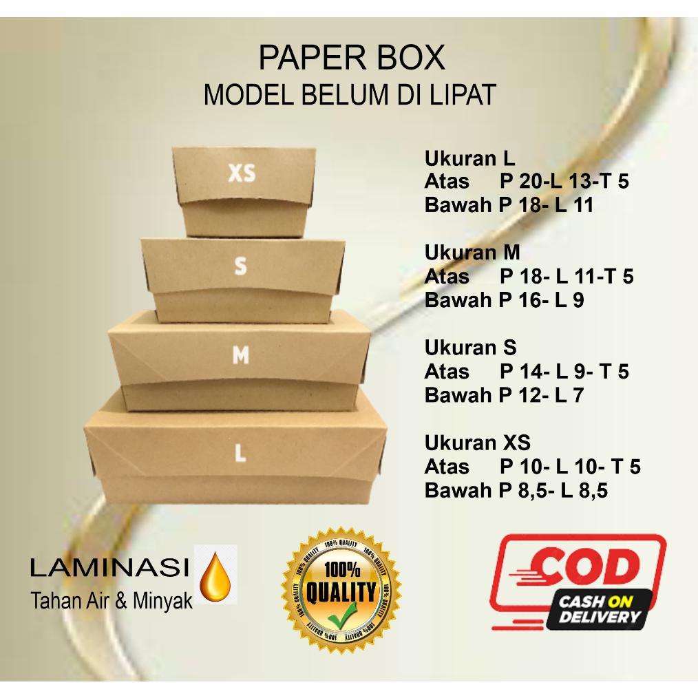 Lunch Box ( Isi 100 Pcs ) Dus Kemasan Makanan Kekinian Wadah Tempat Nasi Ayam