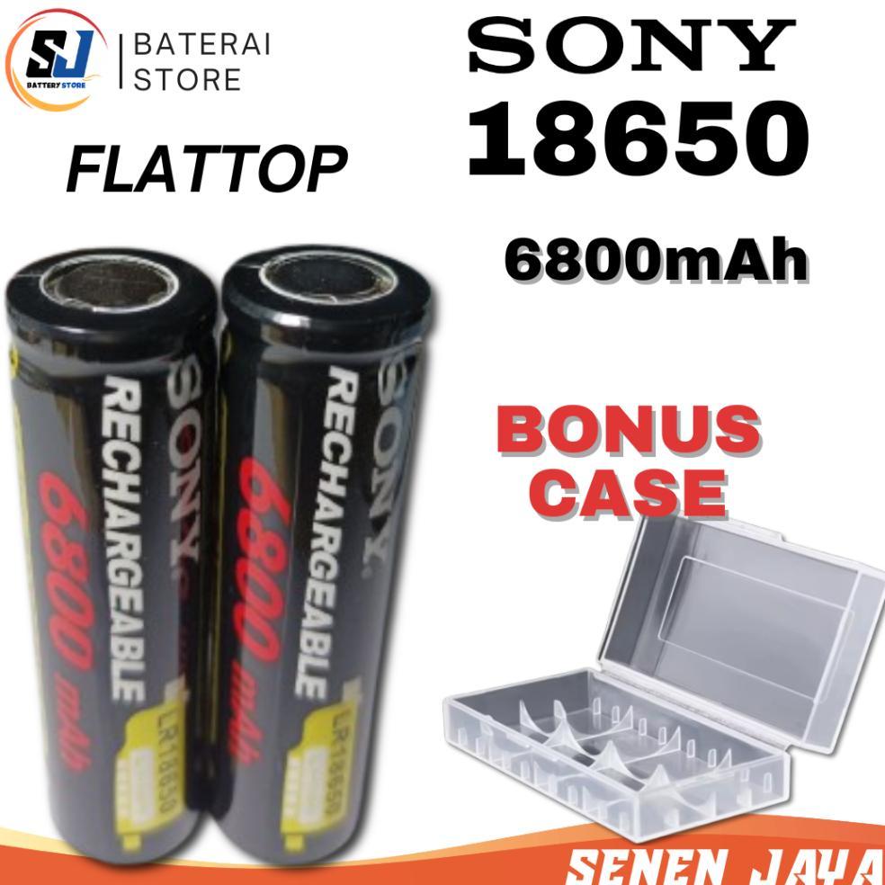 Ekonomis 2 Pcs Baterai 18650 3.7V Sony 6800 Flat Top Batre Sony 18650 3.7 Volt 6800 Mah Original