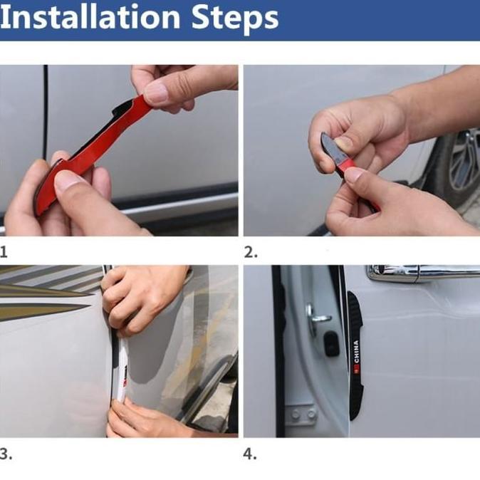 4PCS Logo Chevrolet Door Guard Pelindung Pintu Mobil Anti Benturan