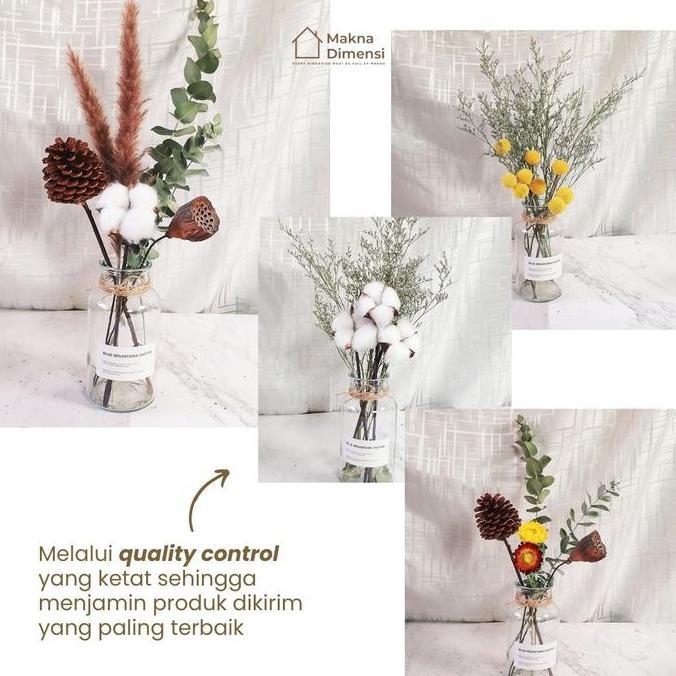 1 set bunga aesthetic JUMBO ukuran besar Vas Meja vas aesthetic vas bunga kering buket bunga kering 