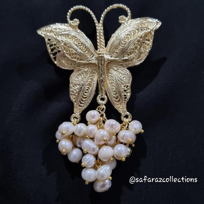 Bros Liontin Mutiara Air Tawar Asli / Bros Kebaya GM