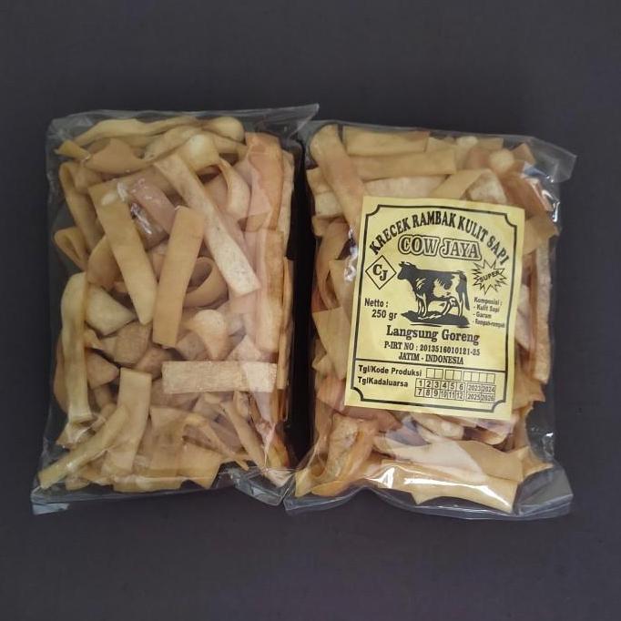 Krupuk rambak/krupuk rambak mentah kulit sapi asli bentuk stik 250 gr