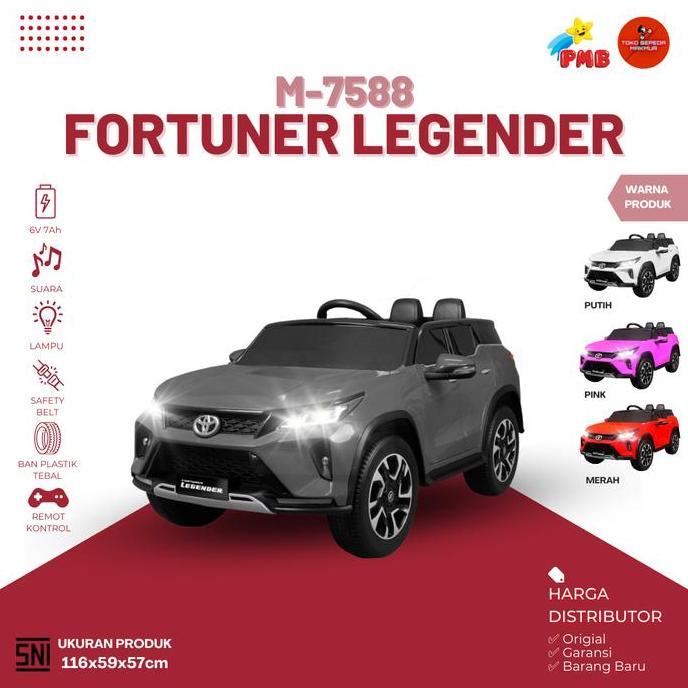 Mainan Anak Mobil Aki Toyota Fortuner M - 7588