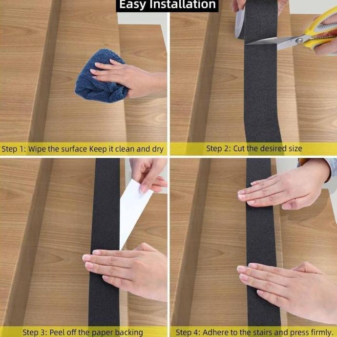 Potere- Lbx Stiker Lakban Tempel Lantai Anti Slip Tape Licin Plakban Aspal Pasir Silika Pvc Kasar Le