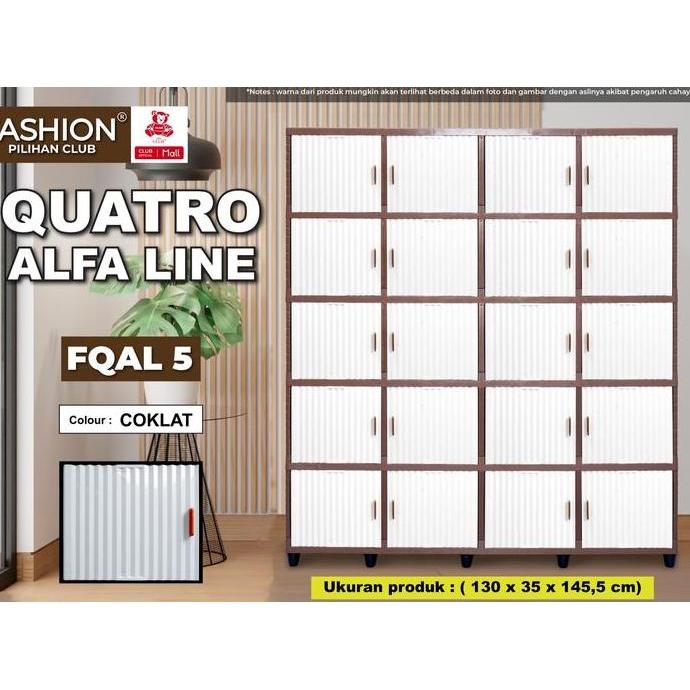 Club Fashion Quattro Susun 1-5 Rak Plastik Susun TV Lemari Plastik Pakaian Kabinet TV Almari Plastik