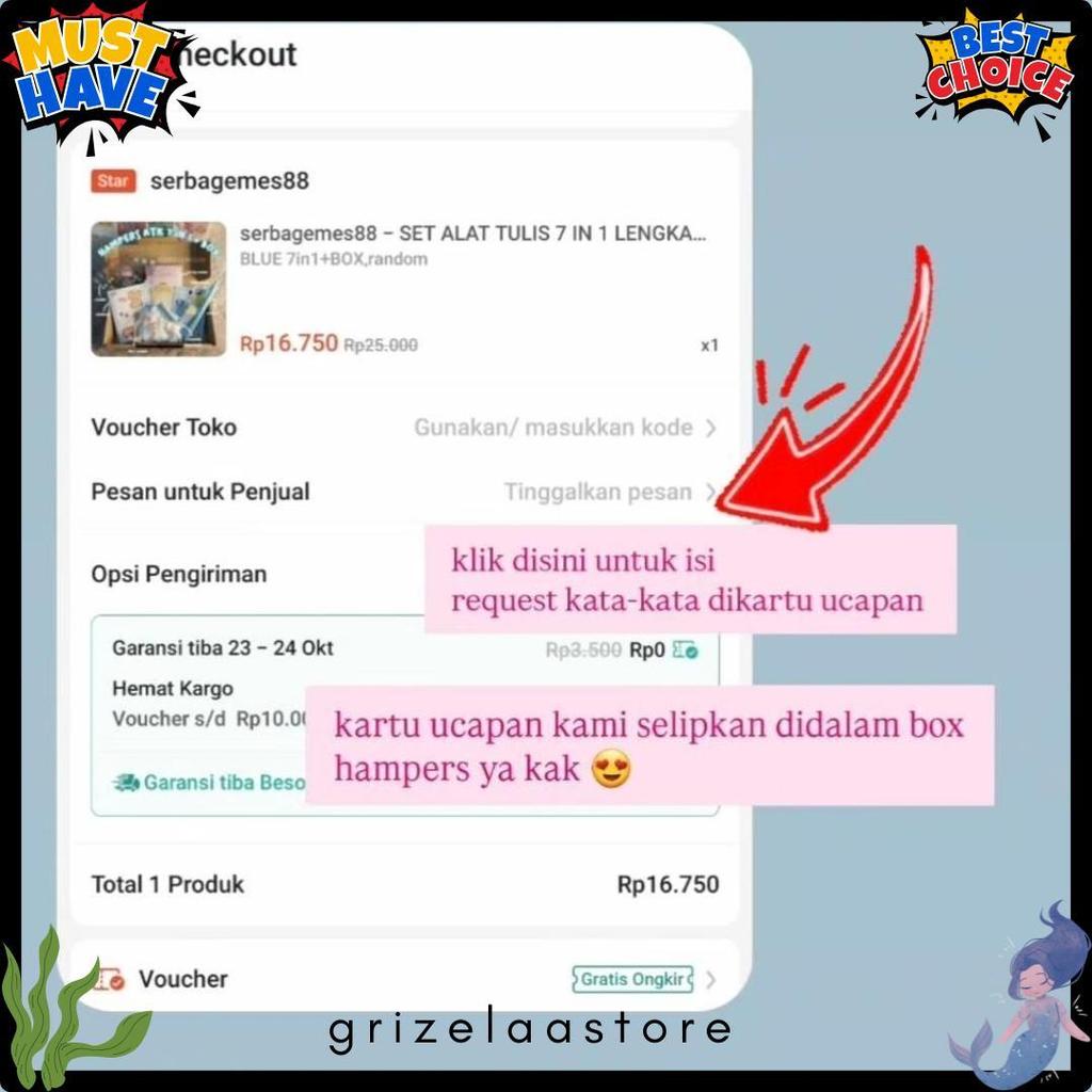 Cuci Gudang Serbagemes88 - Alat Tulis Set 12 In 1 Lengkap / Stationery Untuk  Perlengkapan Alat Tuli