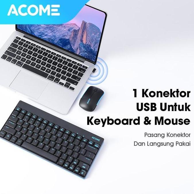Acome Keyboard & Mouse Wireless Portable 1600DPI AKM2000