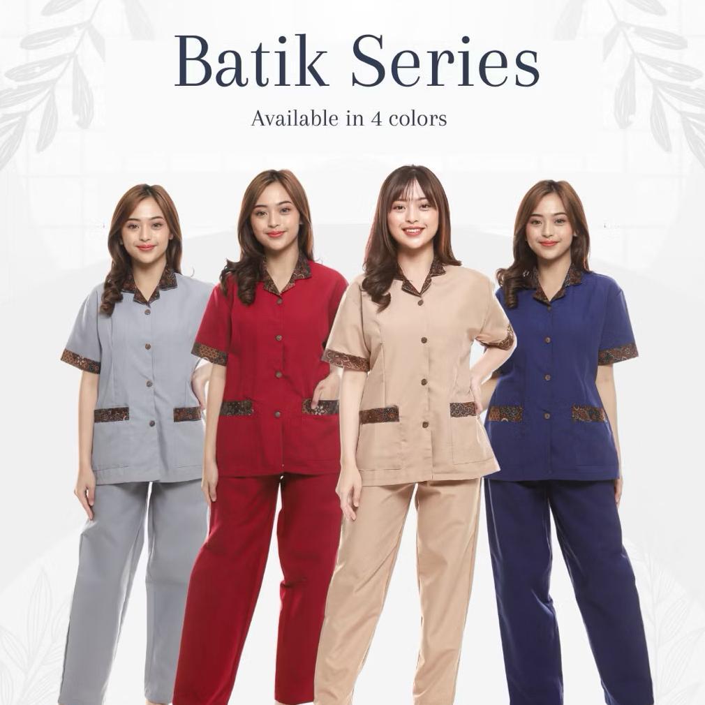 Mulus Baju Seragam Suster/ Baju Baby Sitter/ Baju Nanny  (Batik)