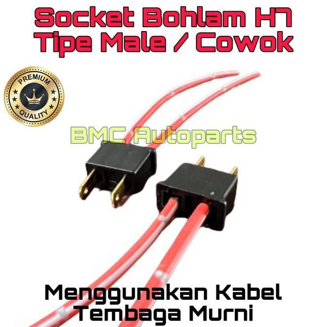 Socket Bohlam H7 Male Cowok / Soket Lampu Mobil H7 Input Laki