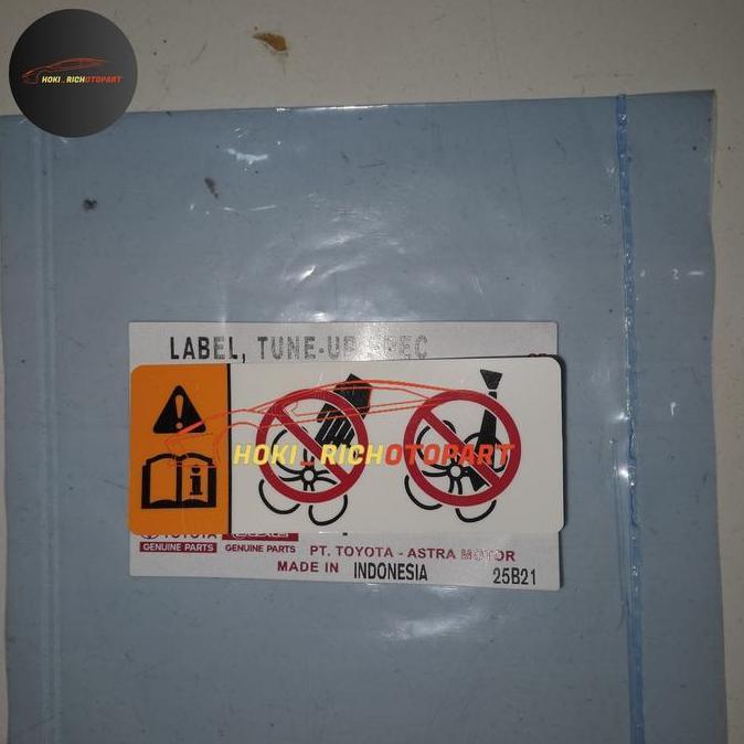 Stiker Label Cooling Fan Caution Avanza 2022 Veloz 2022 Original