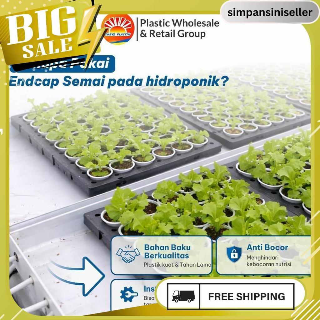Endcap Gully Semai Trapesium - Tutup Talang Pembibitan Hidroponik Nft Dft - Penutup Talang Hidroponi