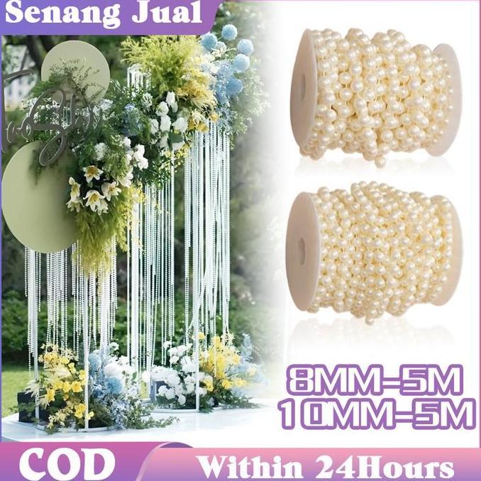 BAKUL 5M Aksesoris Mutiara Manik Hiasan Pernikahan Pesta DIY Dekorasi Rumah