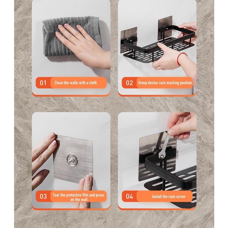 READY STOCK RAK DINDING KAMAR MANDI/ RAK KAMAR MANDI /RAK SABUN KAMAR MANDI STAINLESS /TEMPAT SABUN 