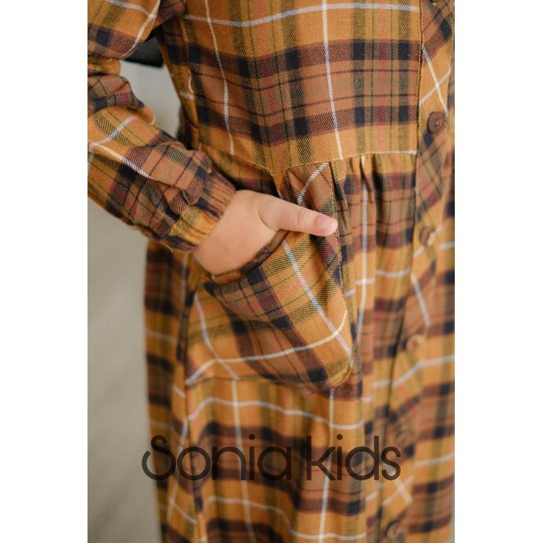 RECOMMENDED GAMIS ANAK ABAYA DRESS KATUN FLANEL KOTAK-KOTAK