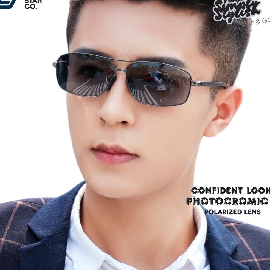 Kacamata Siang Malam Photocromic Anti Silau Pria Wanita Polarized Fashion Keren 2458