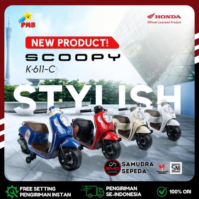 Motor Aki Mainan Anak Cas Listrik Pmb K611C // K611 Scoopy Mini 6V Murah Bdg