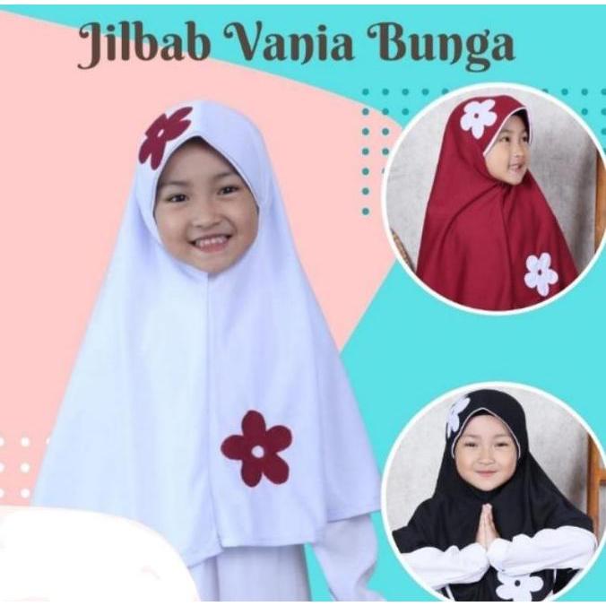 VANIA Hijab Anak Sekolah Bunga Cantik Katun Terbaru dengan Variasi Bordir Renda Material Adem Lembut