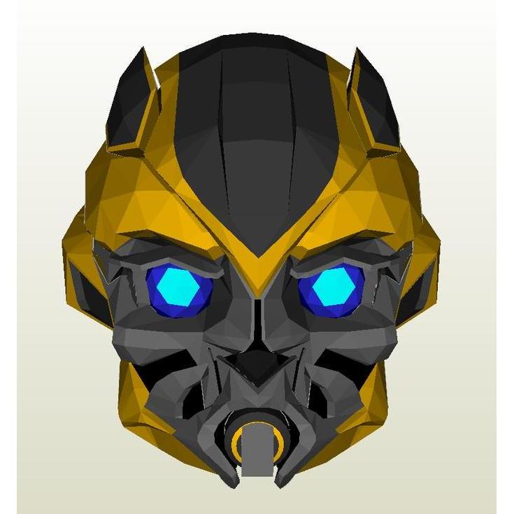 DIY Papercraft lembar kertas pola Bumblebee helmet life size (DIY=Kertas)