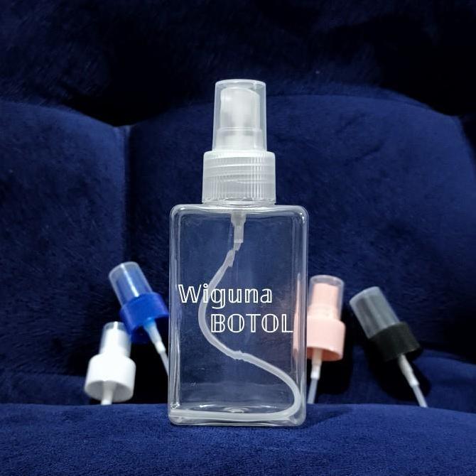 Botol Spray 100ml Kotak / Botol Pet 100ml Kotak Tutup Spray