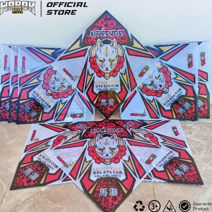 10Pcs Layangan Sukhoi Tournament Warok WIBU JAPANESE Kitesune Edition ( mewah,Keras, Manuver Mantap)