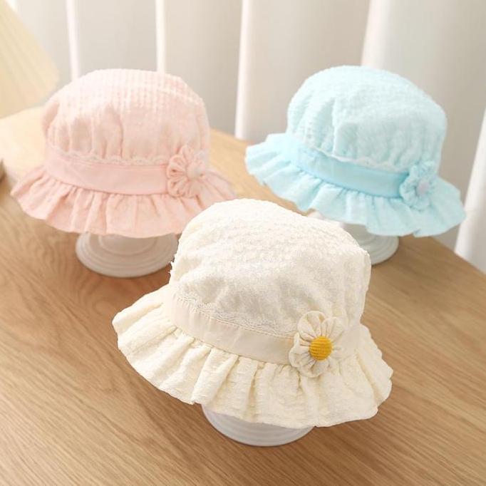Kind- 3-9 Bulan Topi Anak Bayi Model Renda Putih
