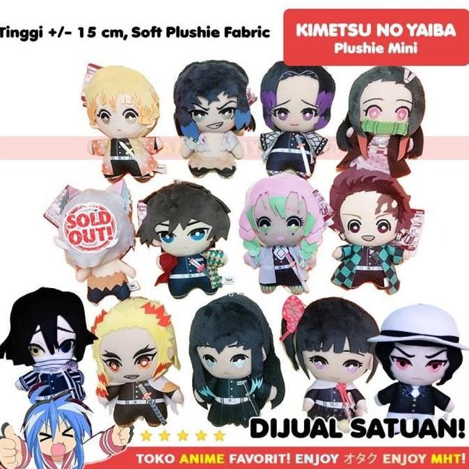 Boneka Anime Kimetsu no Yaiba Demon Slayer Mini Plushie Doll Tanjiro Nezuko Kocho Rengoku Zenitsu Mu