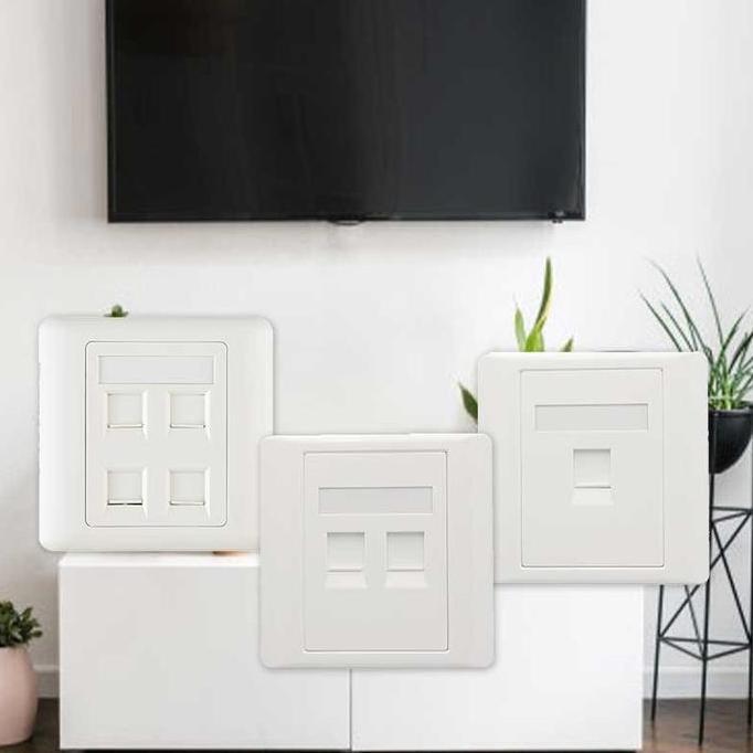 MRIKI Faceplate RJ45 / Face Plate RJ 45 / Socket Lan / Wall Face Plate RJ45