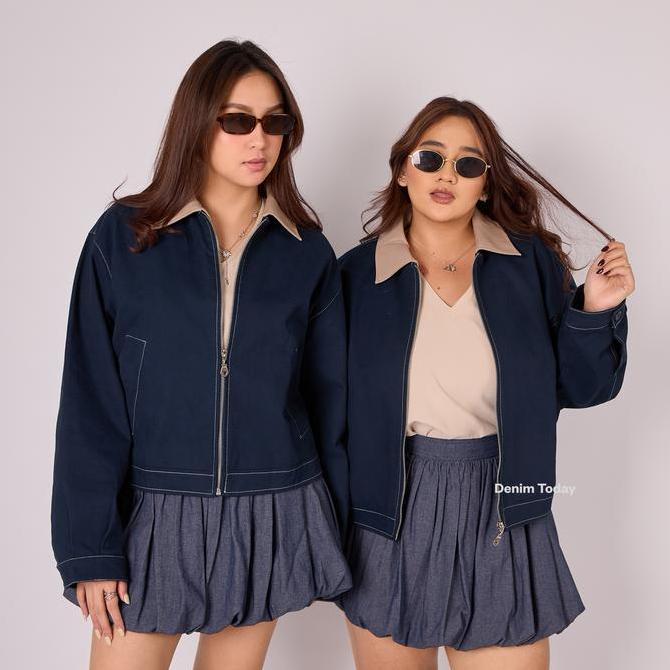 Hose- Kate Jacket Limited Collection - Daily Jacket Outer Lightweight Denim With Detachable Leather 
