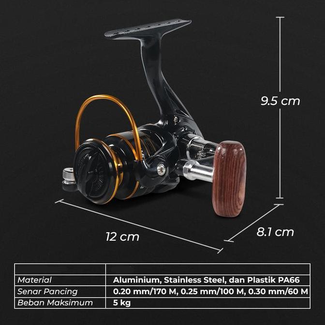 Murah Reel Pancing Spinning Fishing Reel Gear Ratio 5.2:1