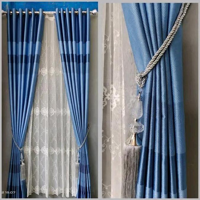 Flmy- Gorden Blackout Import Motif Pelangi Ungu Tirai Pintu Dan Jendela Terlaris Tali Gorden Kain Ba