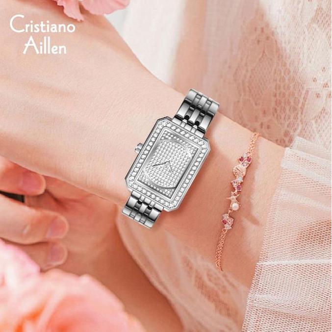 Frau- Cristiano Aillen Jam Tangan Wanita Kuarsa 860 Rantai Stainless Steel Water Resistant 3 Atm Qua