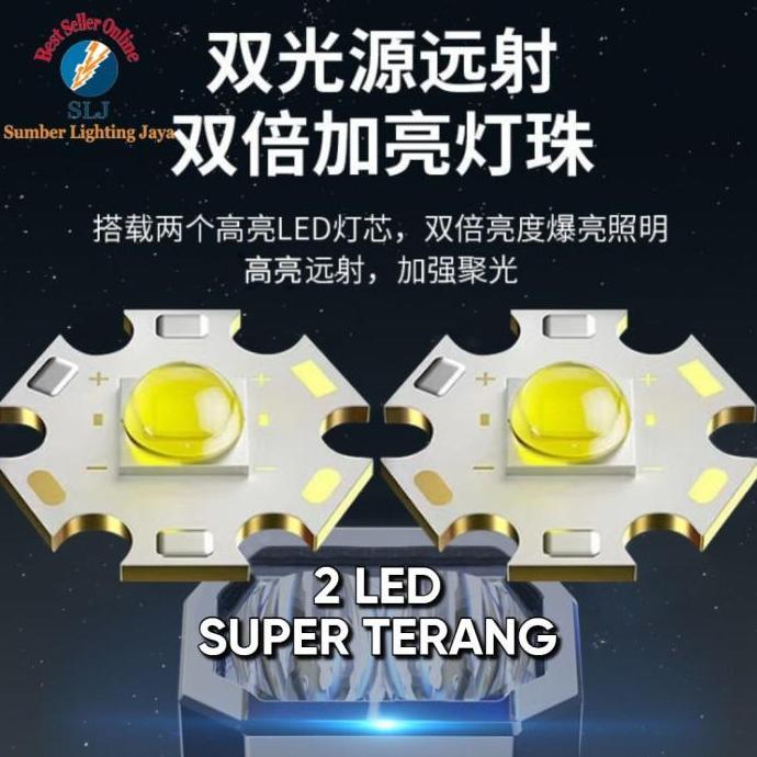 Lichtx- Senter Led 2 Mata Multifungsi Flashlight Dan Powerbank 10000Mah