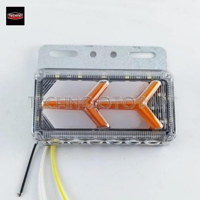 Lampu Led Samping Bak Truk 24v Model Pesawat 3 Warna Sein Running