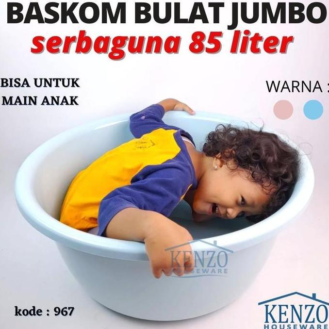 Baskom Bak Bulat Jumbo Plastik Bak Air Mandi Berkualitas XXXL Redhouse ZS