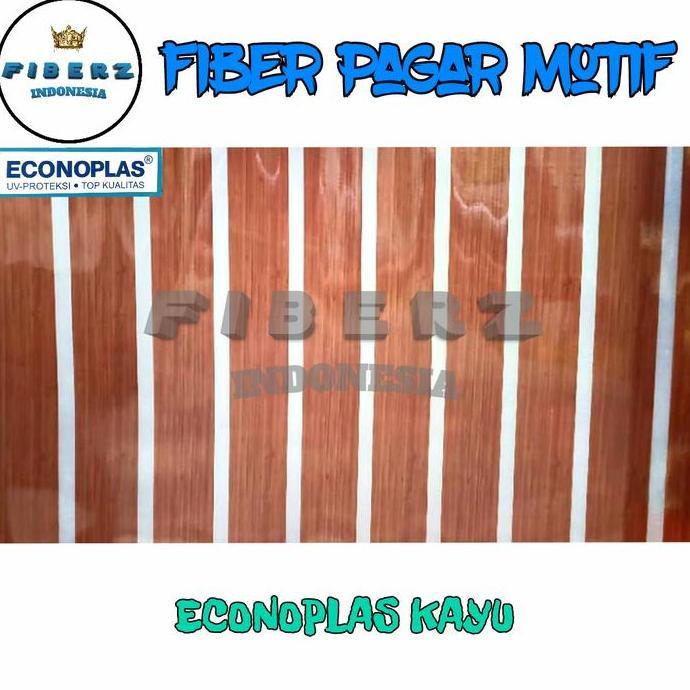ECONOPLAS - Fiber Plastik Penutup Pagar Motif KAYU Meteran