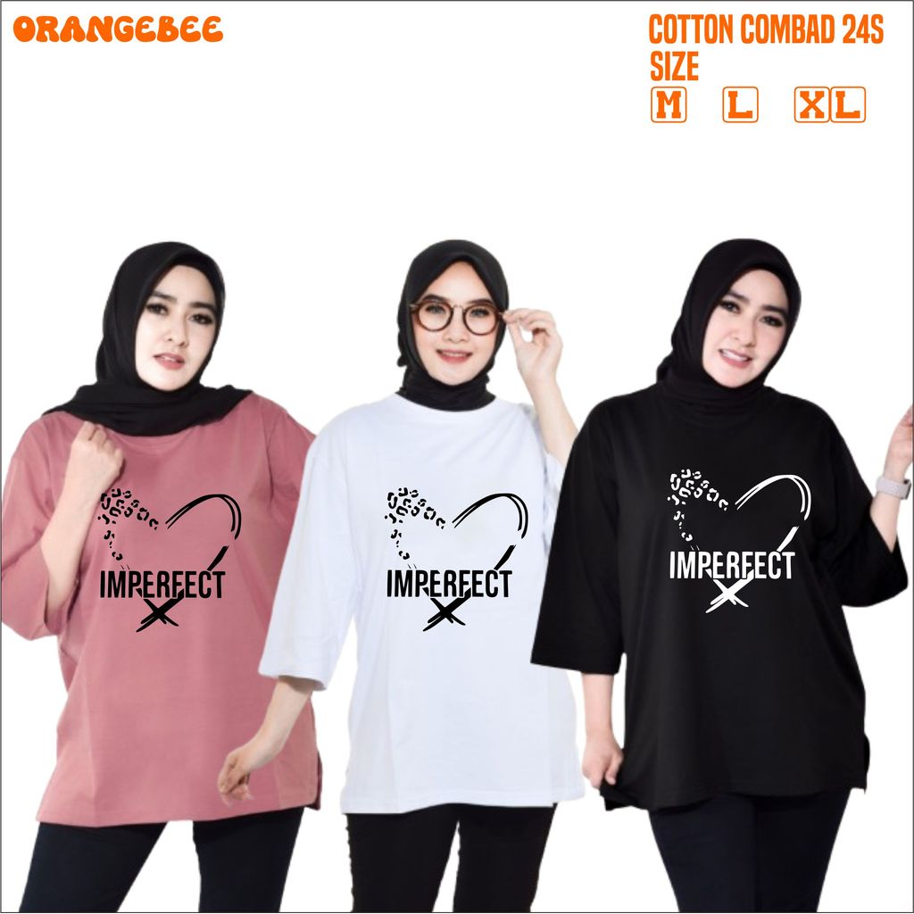 Kaos Oversize Wanita/Kaos Wanita/kaos cewek/Oversize/OrangeBee/OS-083