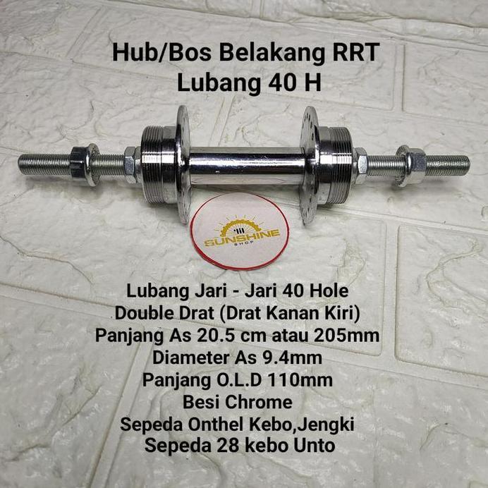 Hub Belakang 40H POLO Drat Untuk Gir Freewheel Single 1 speed Sepeda Onthel 28 Ontel 26x1 3/8 Jengki